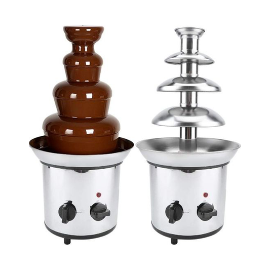 Stainless Steel Electric Chocolate Fondue Fountain | 4 Tier Melting Tower for Events & Restaurants