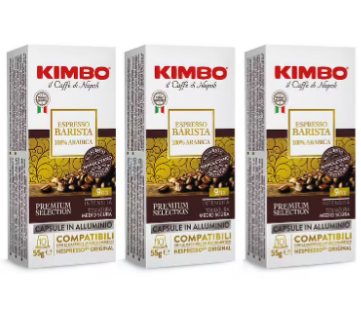 Kimbo Espresso Barista 100% Arabica Coffee Capsules - 3X10 Capsules " ALUMINIUM CAPSULES"