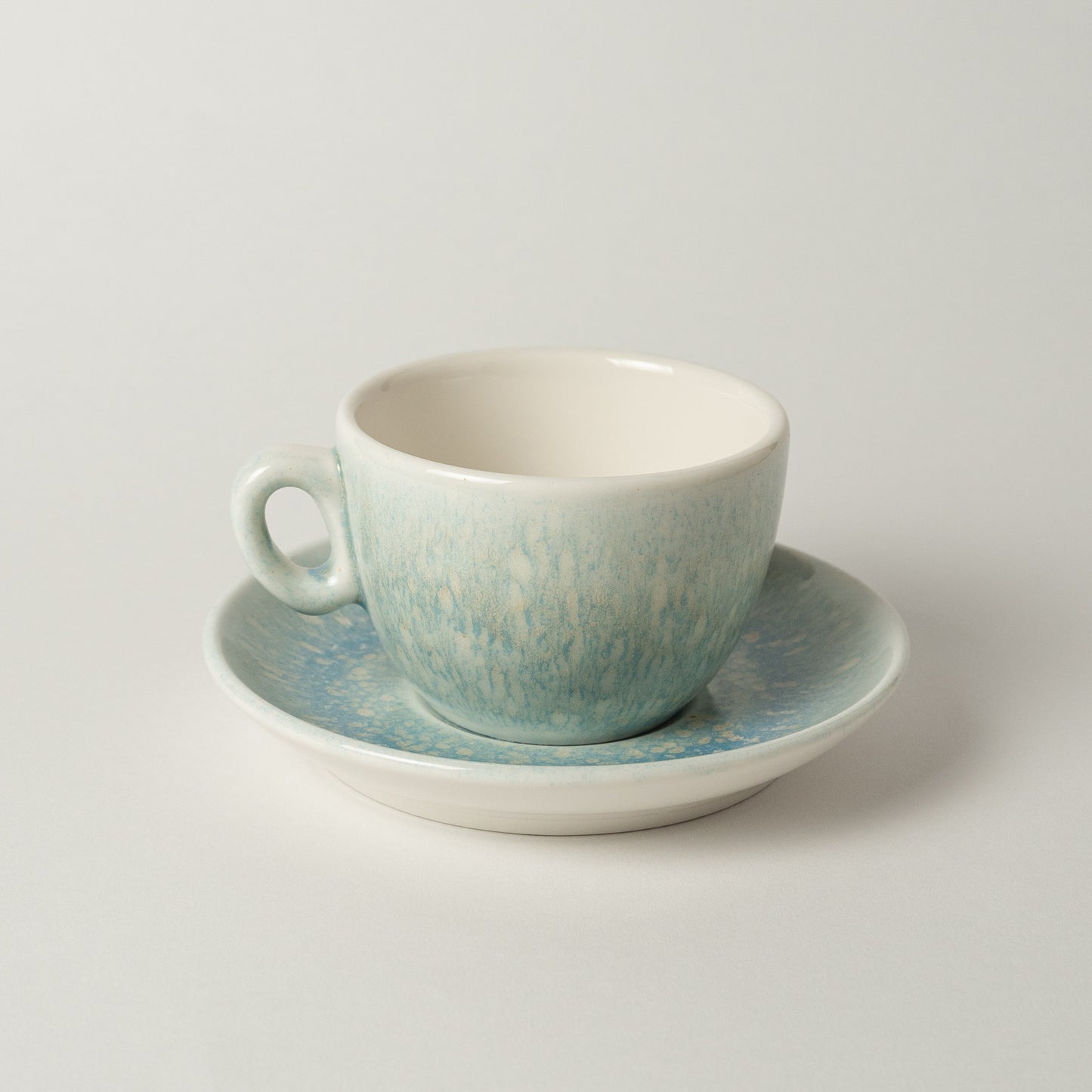 Porcelain Luna Turquiose Glaze Tea Cup With Underline