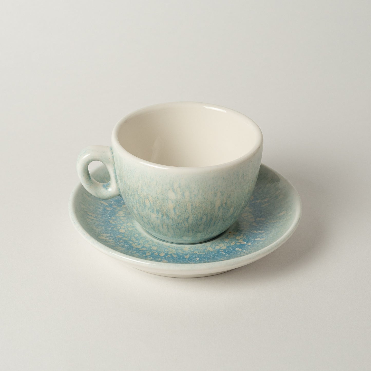 Porcelain Luna Turquiose Glaze Tea Cup With Underline