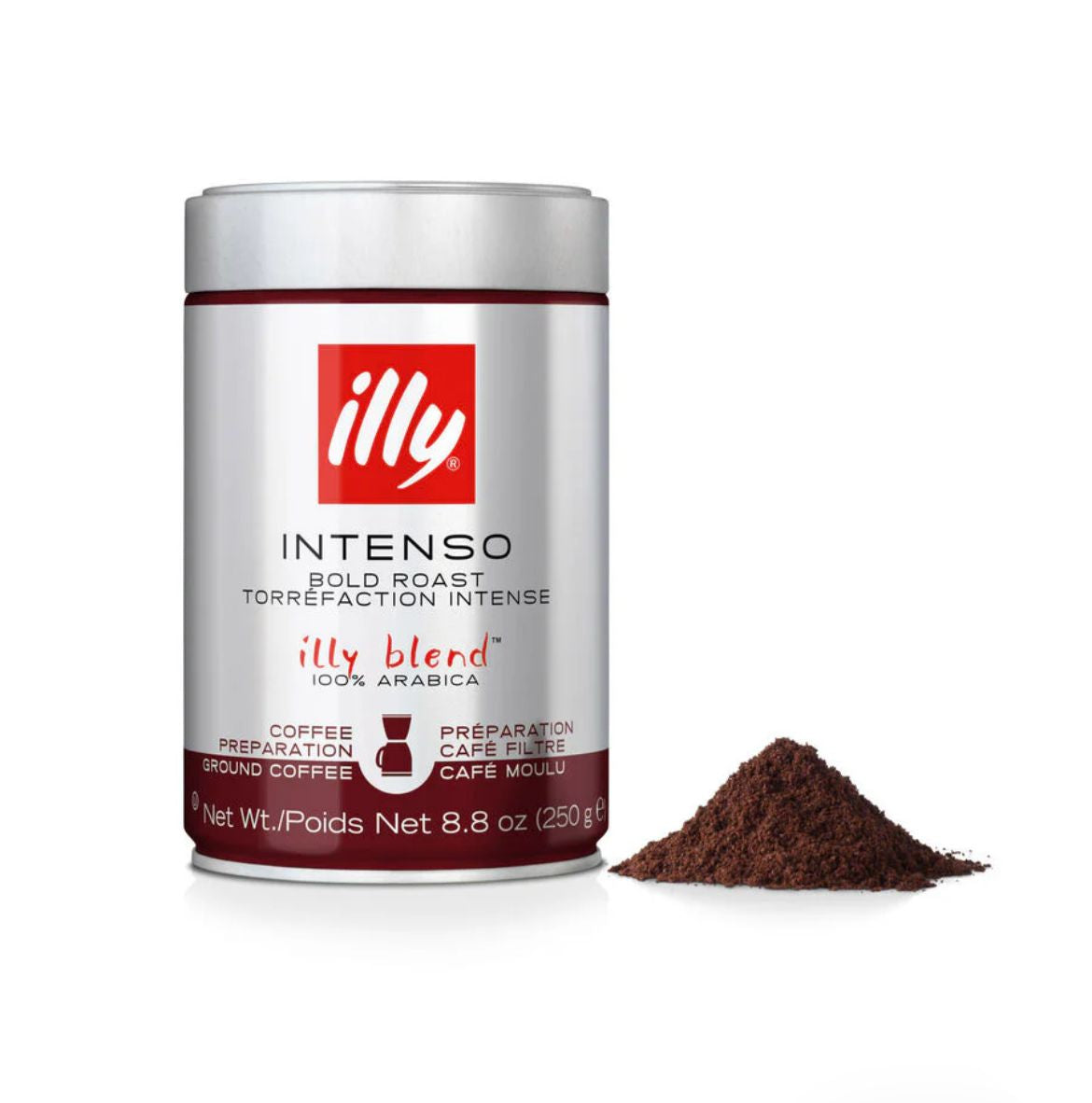 illy Intenso Bold Roast Whole Ground Filter Coffee 250g-100% Arabica