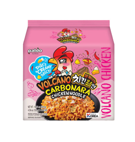 Paldo Volcano Cream Carbonara Chicken Noodles  (130g x 4Packs)