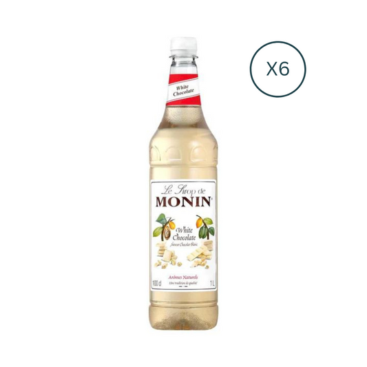 Monin White Chocolate Syrup PET 1L - ( Pack Of 4 Bottles )