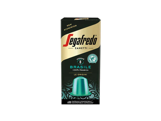 Segafredo 100% Arabica Brasile Aluminum Coffee Capsules - 10 Capsules